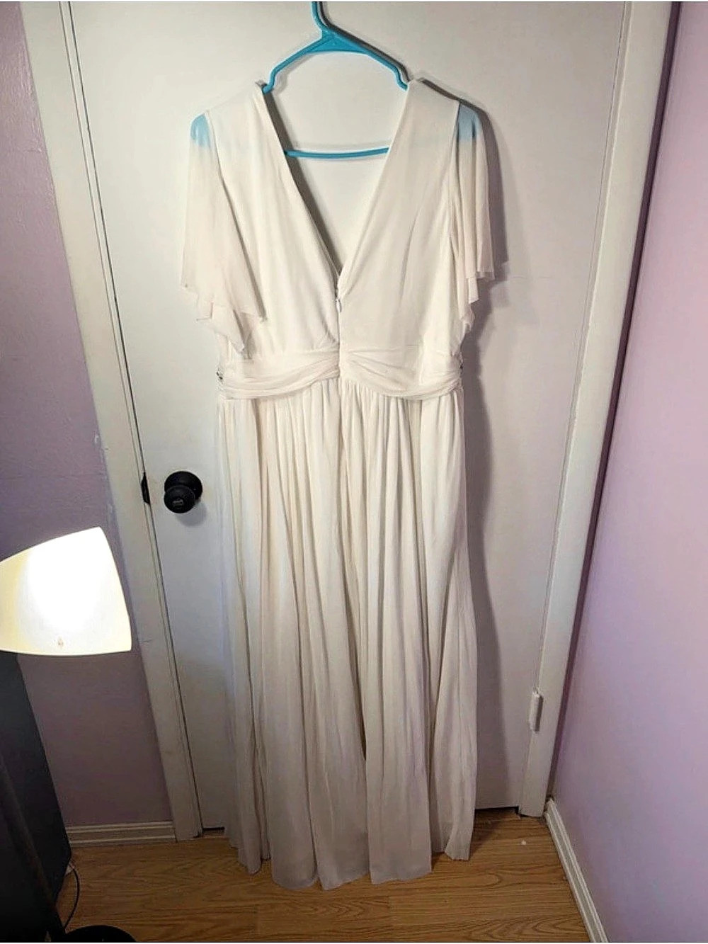 Torrid Ever After Maxi Mesh Empire Waist Gown White Size 18